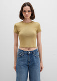 Yellow Basic Crop T-Shirt