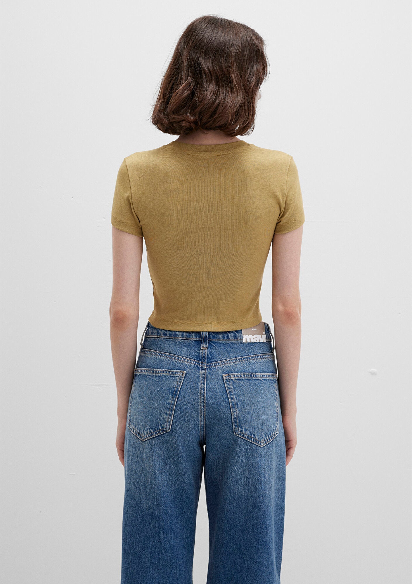 Yellow Basic Crop T-Shirt