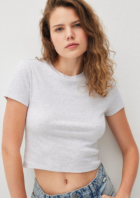 Crew Neck Grey Basic T-Shirt