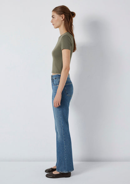 Crew Neck Green Basic T-Shirt