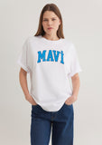 Mavi Logo Printed White T-Shirt