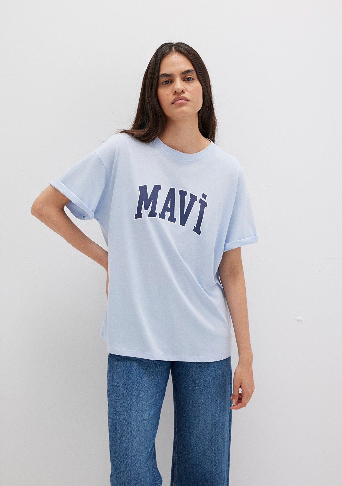 Mavi Logo Printed Blue T-Shirt