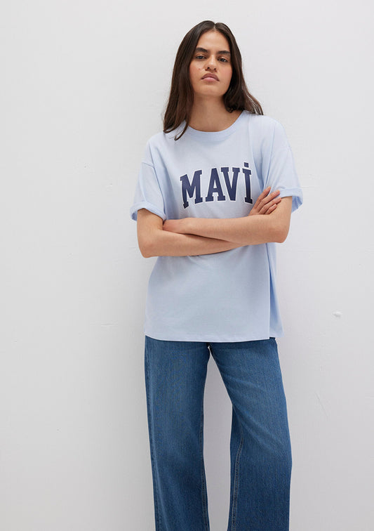 Mavi Logo Printed Blue T-Shirt