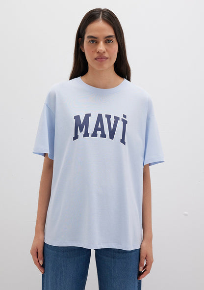 Mavi Logo Printed Blue T-Shirt