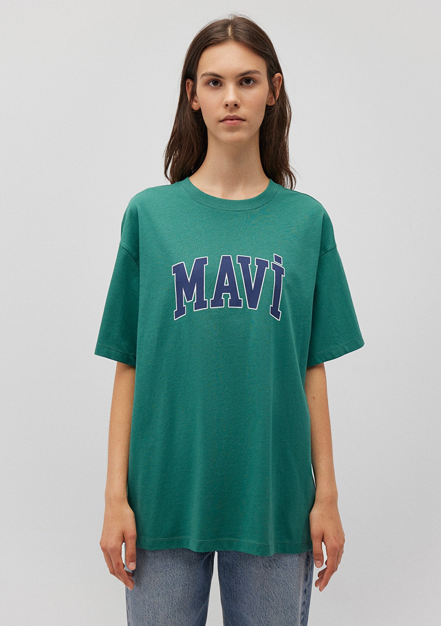 Mavi Logo Printed Green T-Shirt