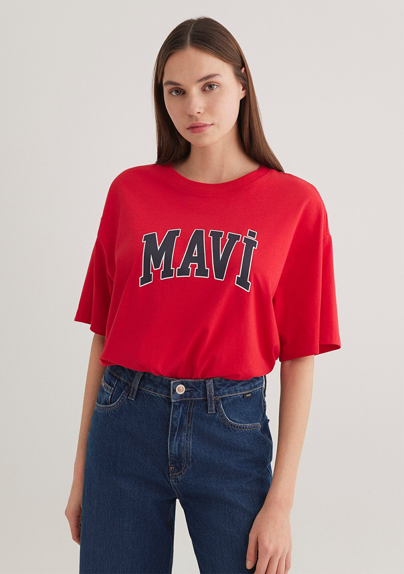 Mavi Logo Printed Red T-Shirt