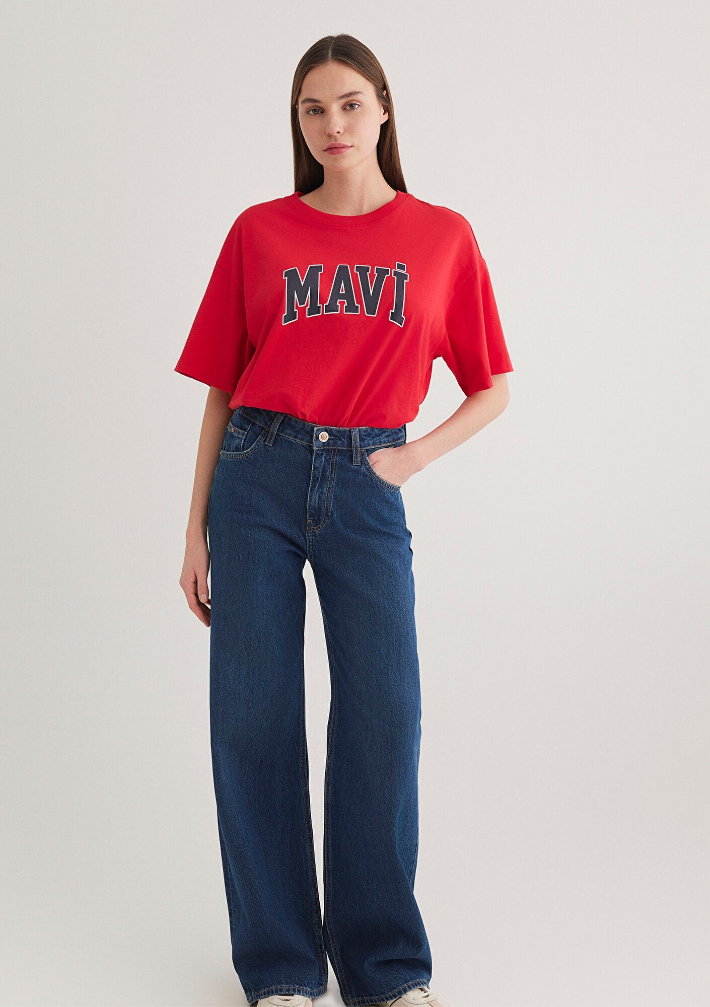 Mavi Logo Printed Red T-Shirt