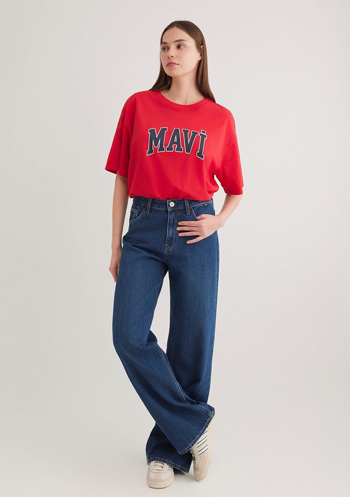 Mavi Logo Printed Red T-Shirt