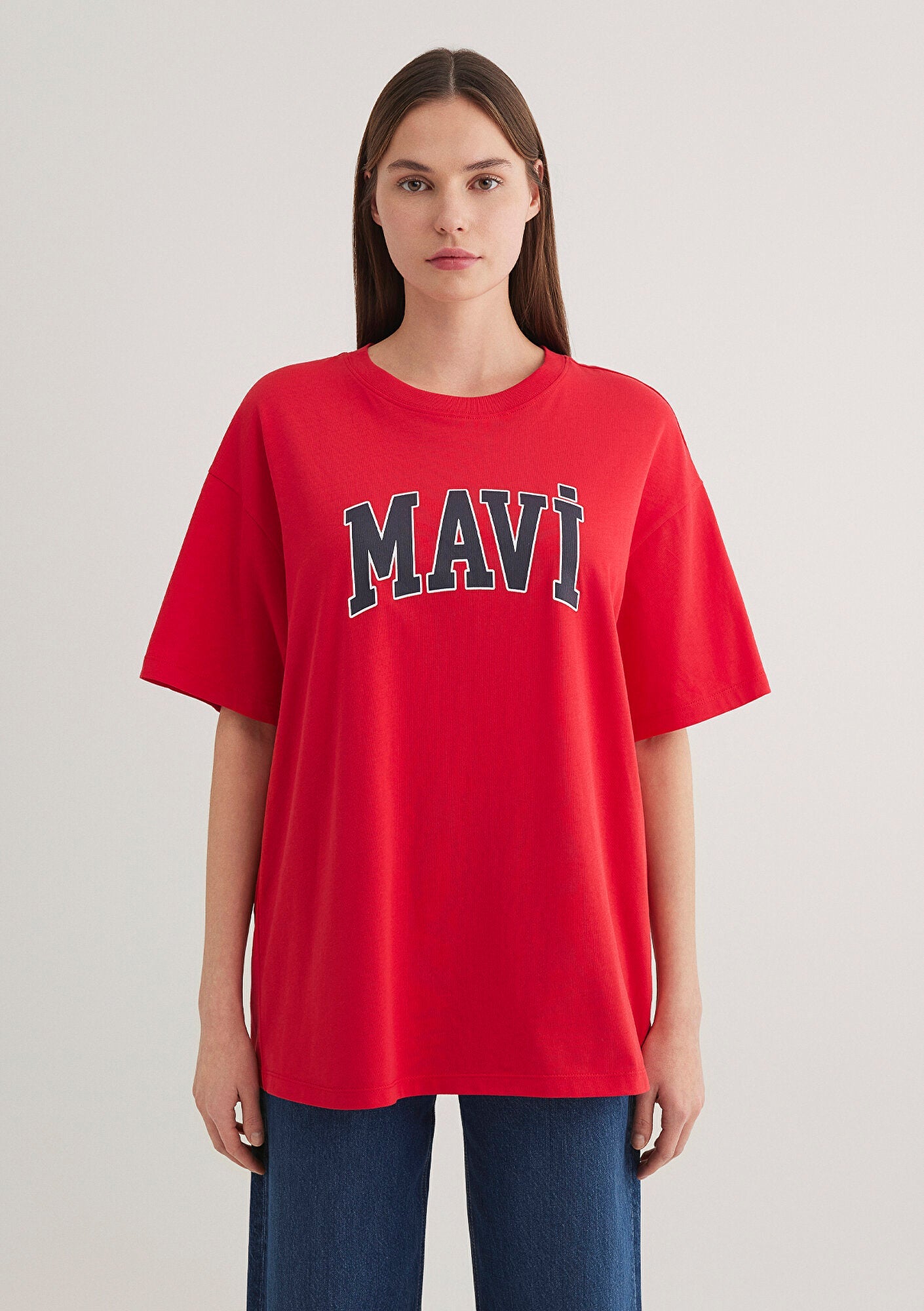 Mavi Logo Printed Red T-Shirt