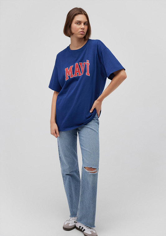 Mavi Logo Printed Navy T-Shirt