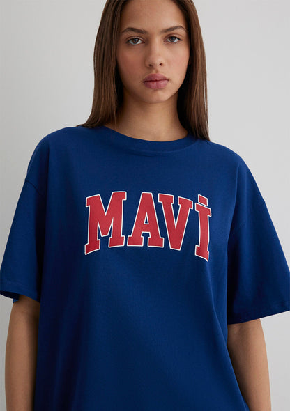 Mavi Logo Printed Navy T-Shirt
