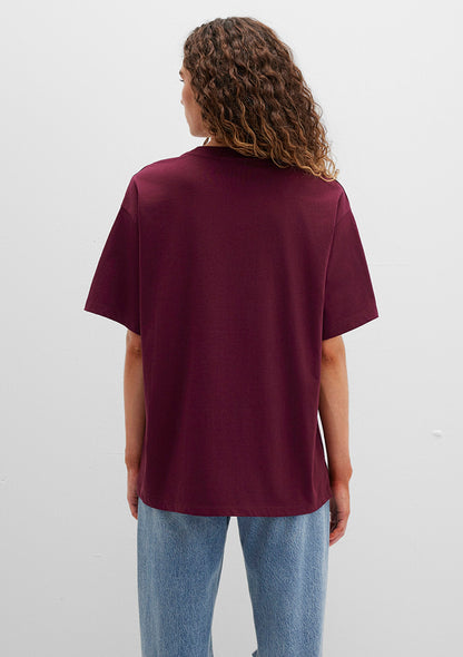 Mavi Logo Printed Burgundy T-shirt