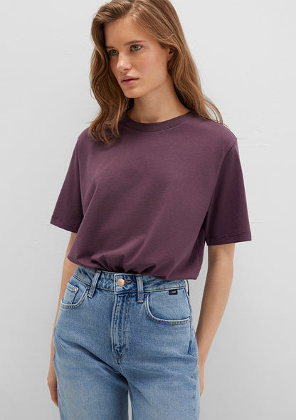 Crew Neck Burgundy Basic T-Shirt