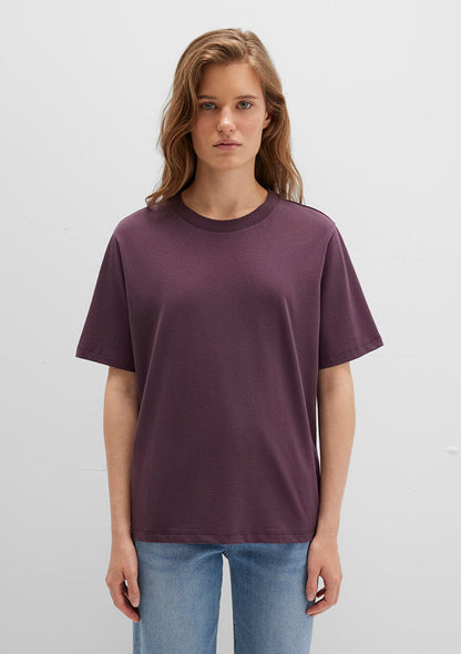 Crew Neck Burgundy Basic T-Shirt