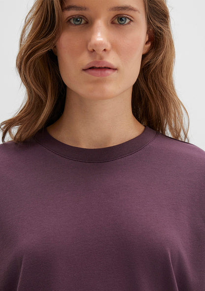 Crew Neck Burgundy Basic T-Shirt