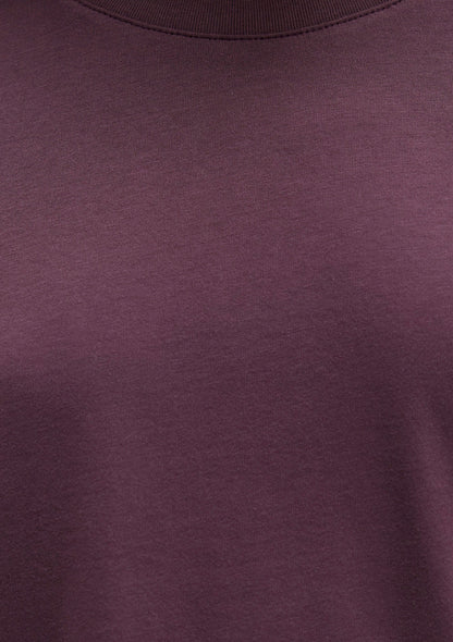 Crew Neck Burgundy Basic T-Shirt