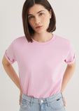 Crew Neck Pink Basic T-Shirt