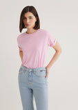 Crew Neck Pink Basic T-Shirt