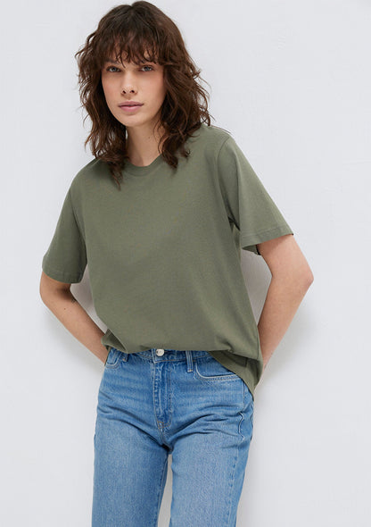 Crew Neck Green Basic T-Shirt