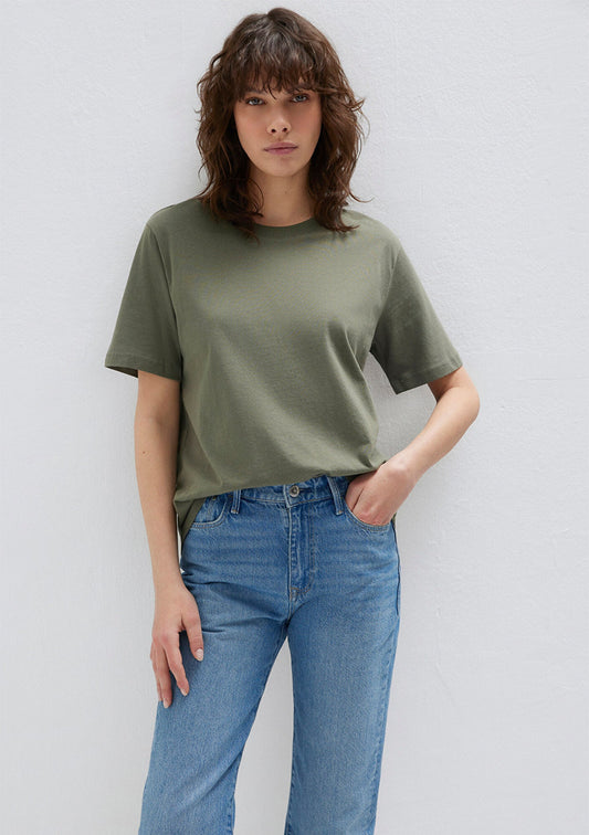 Crew Neck Green Basic T-Shirt