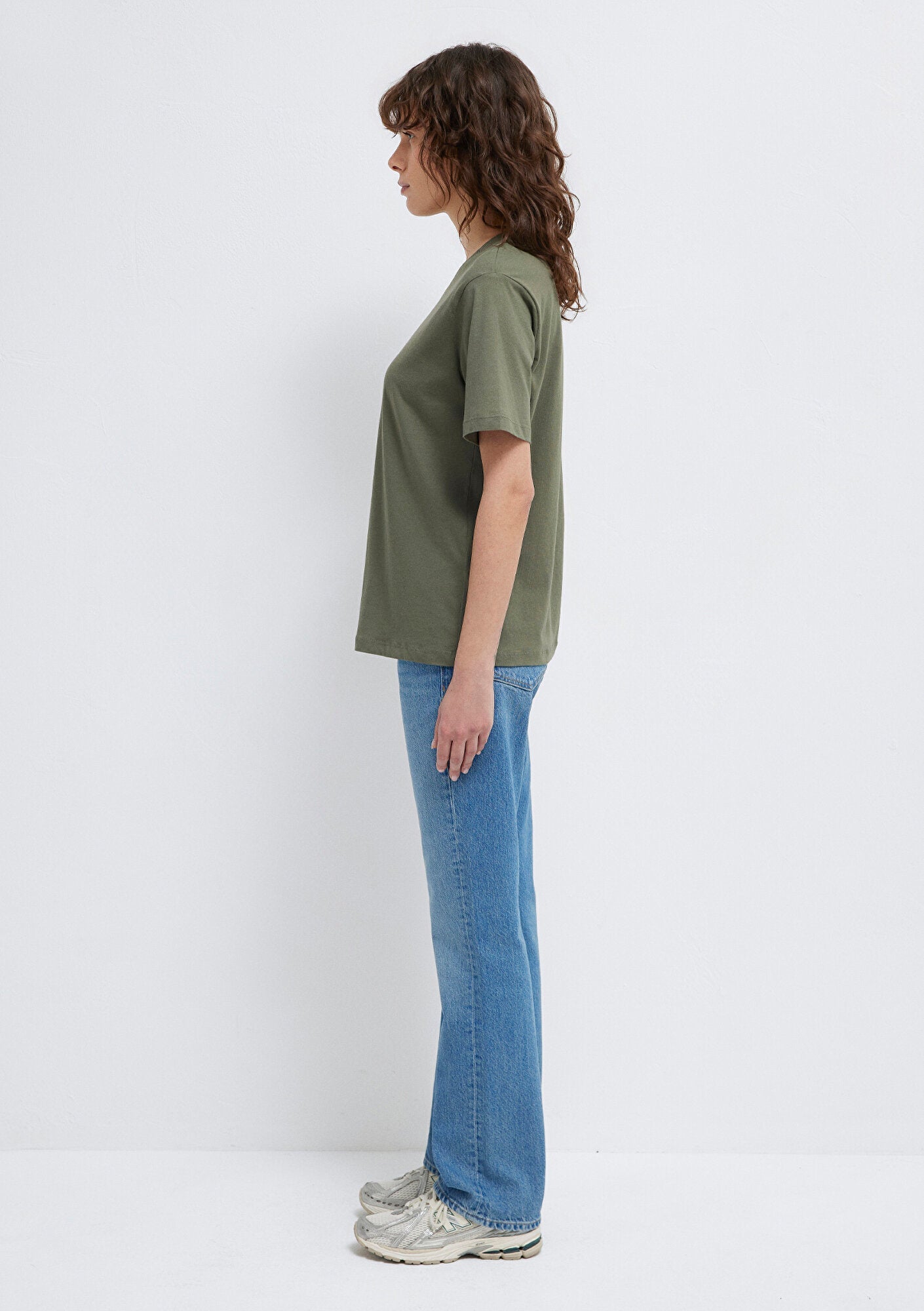 Crew Neck Green Basic T-Shirt