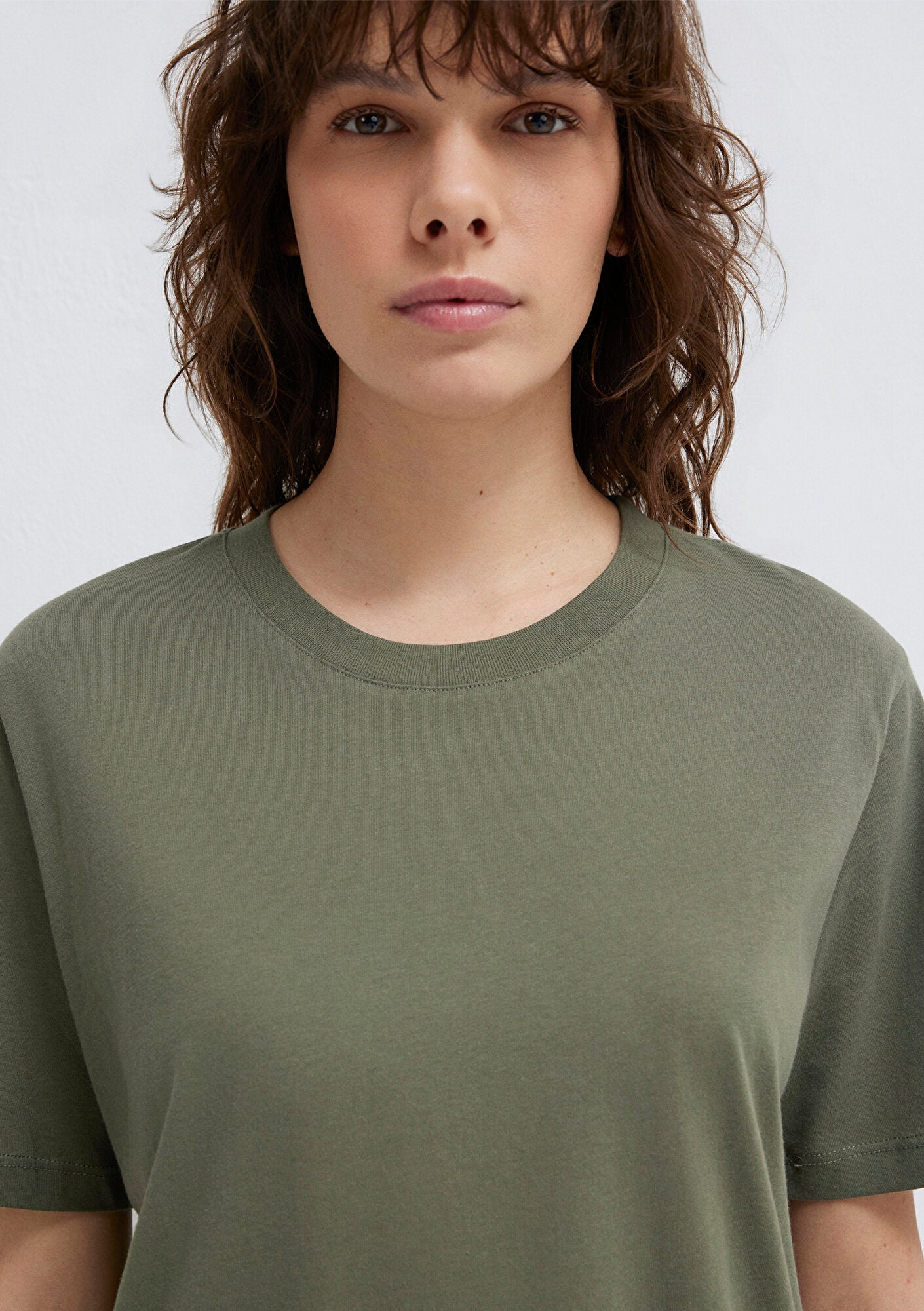 Crew Neck Green Basic T-Shirt