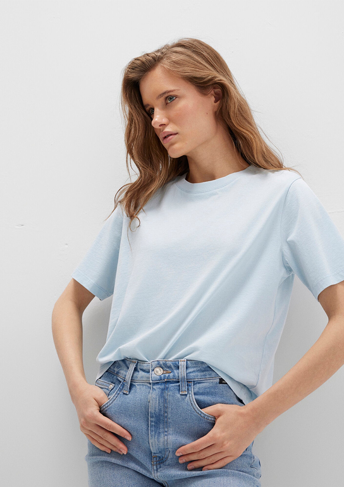 Crew Neck Blue Basic T-Shirt