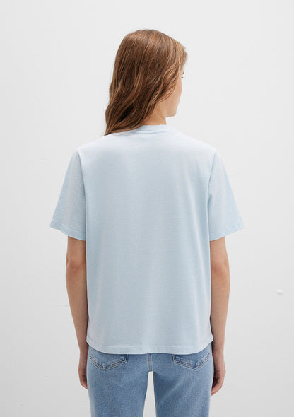 Crew Neck Blue Basic T-Shirt