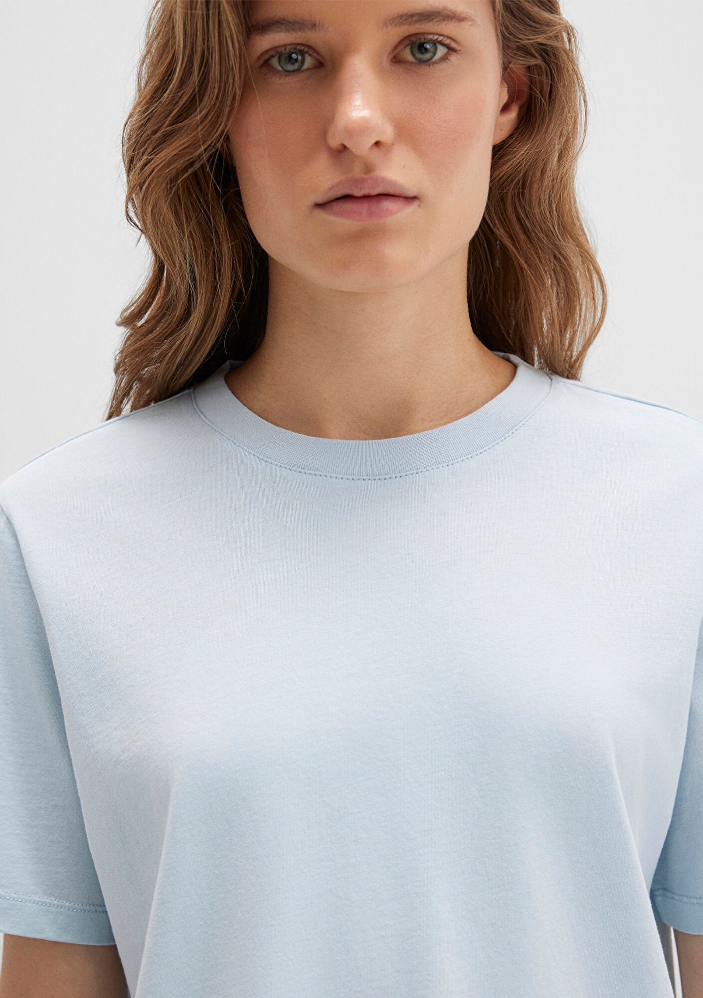 Crew Neck Blue Basic T-Shirt