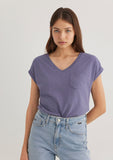 V Neck Purple T-Shirt