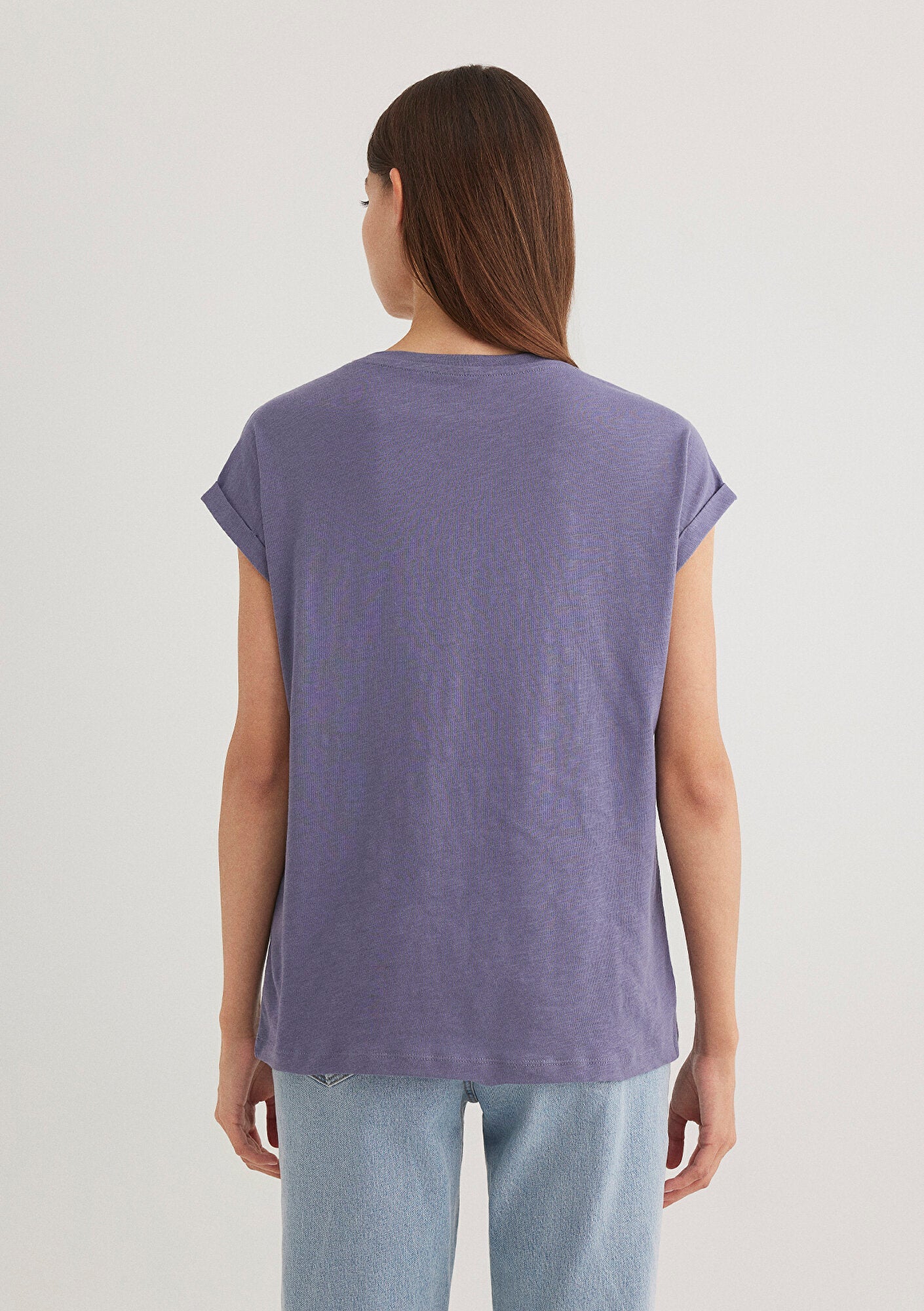 V Neck Purple T-Shirt