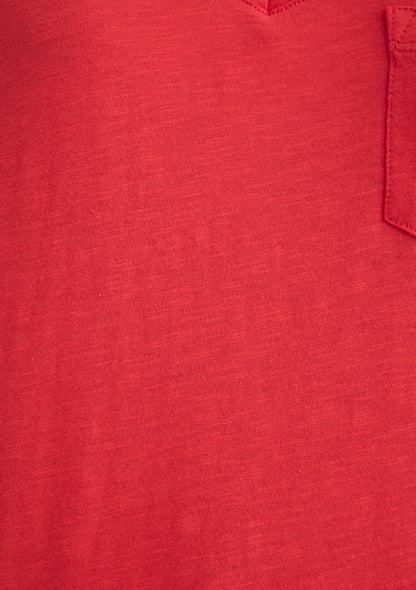 V Neck Pink Basic T-Shirt