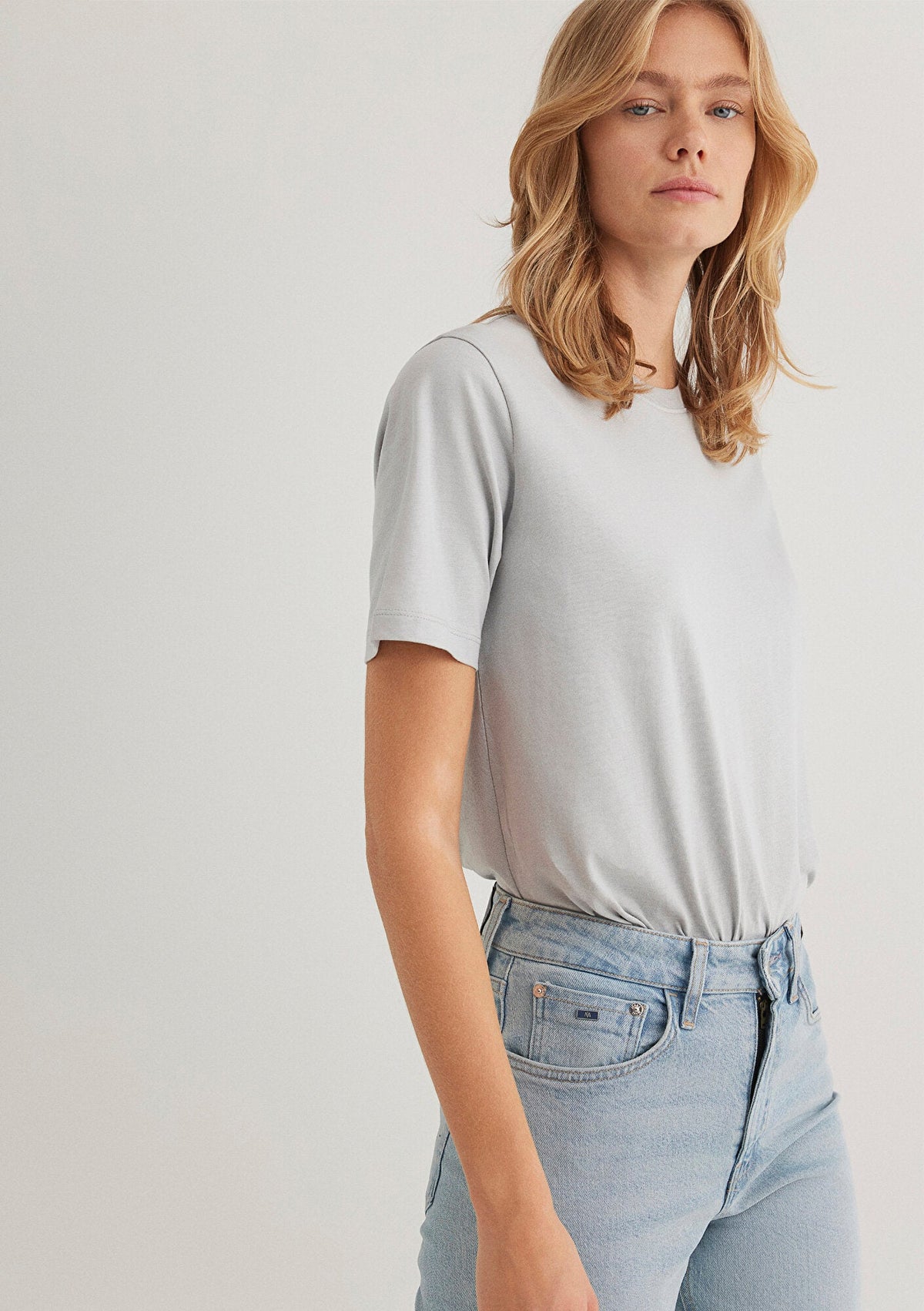 Crew Neck Grey Basic T-Shirt