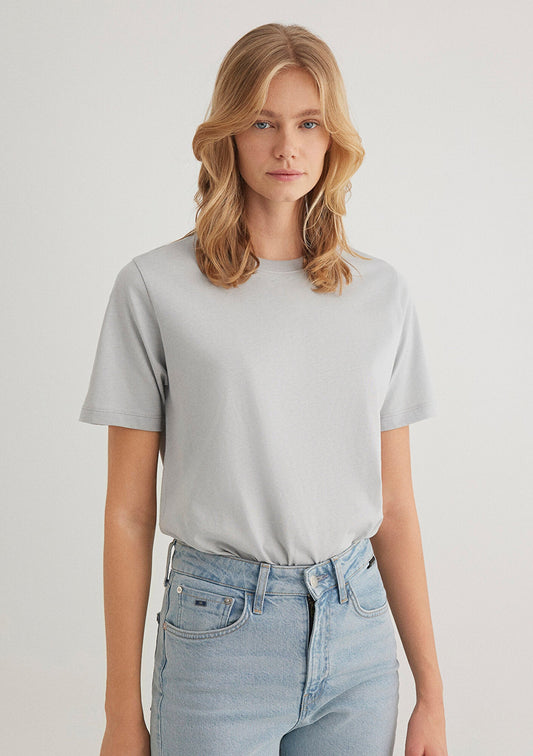 Crew Neck Grey Basic T-Shirt