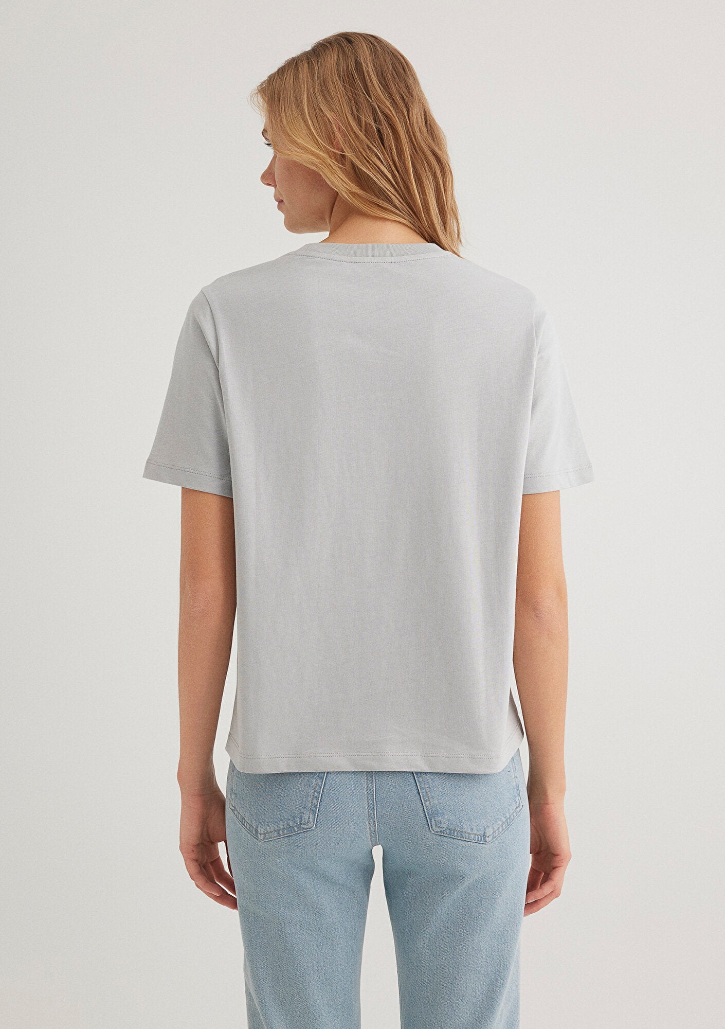 Crew Neck Grey Basic T-Shirt