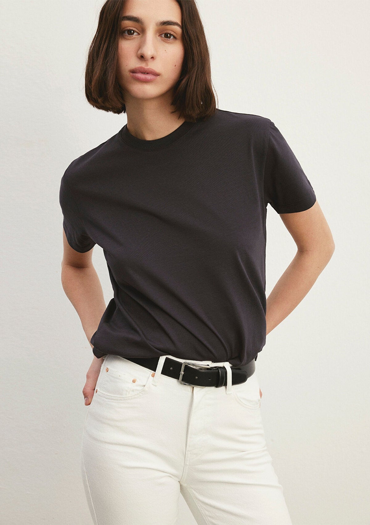 Crew Neck Grey Basic T-Shirt