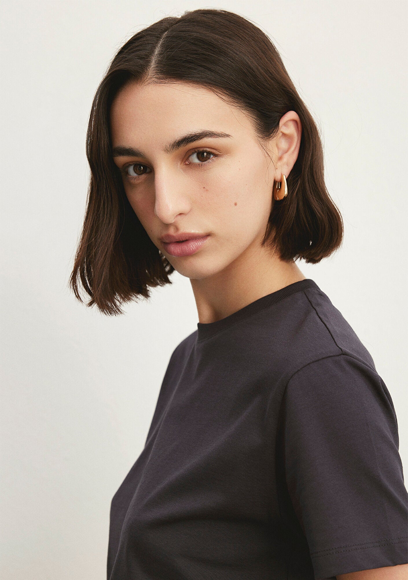 Crew Neck Grey Basic T-Shirt