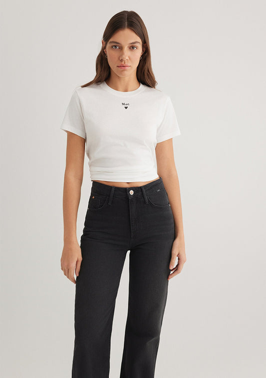 Mavi Logo Printed White T-Shirt