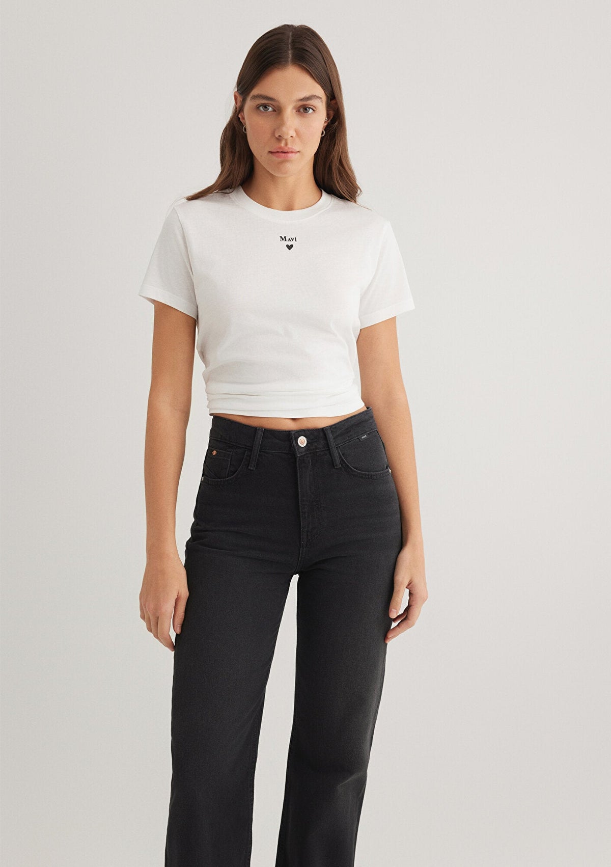 Mavi Logo Printed White T-Shirt