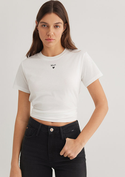 Mavi Logo Printed White T-Shirt