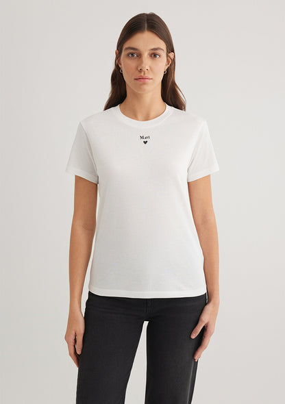 Mavi Logo Printed White T-Shirt
