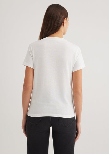 Mavi Logo Printed White T-Shirt