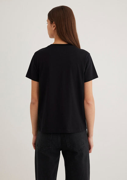 Mavi Logo Printed Black T-Shirt