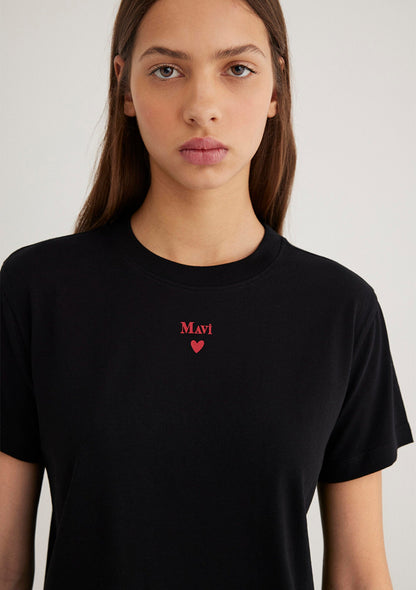Mavi Logo Printed Black T-Shirt