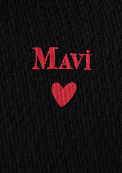 Mavi Logo Printed Black T-Shirt