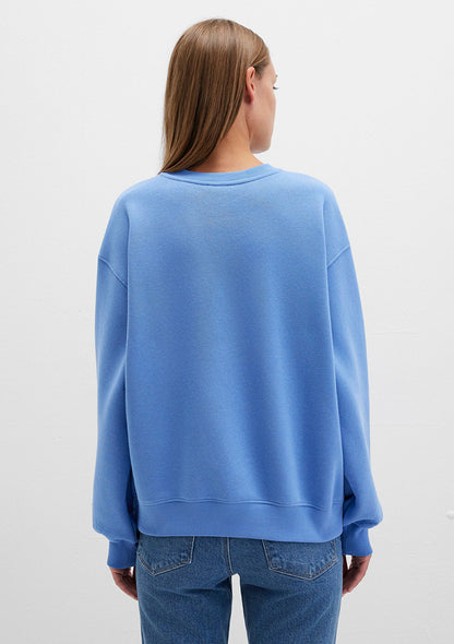 Crew Neck Navy Basic Sweatshirt