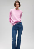 Crew Neck Pink Basic Sweatshirt