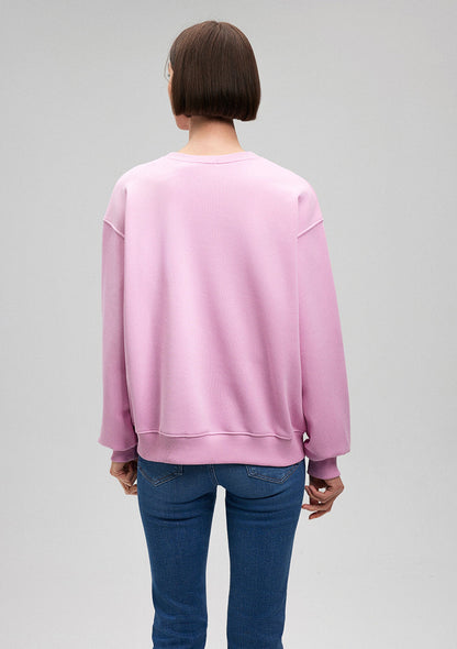 Crew Neck Pink Basic Sweatshirt