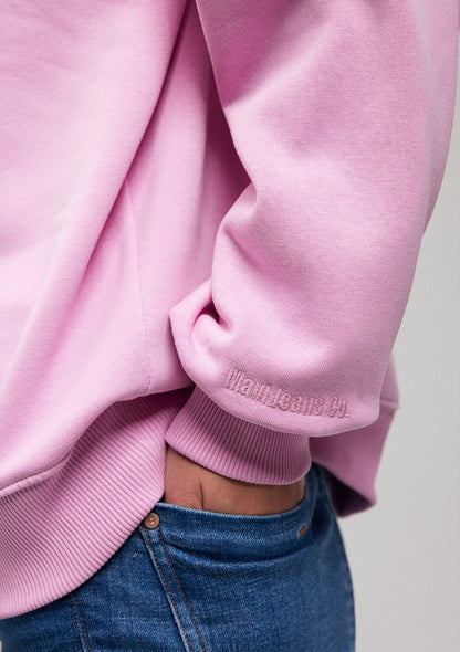 Crew Neck Pink Basic Sweatshirt