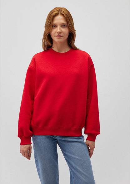 Crew Neck Red Sweatshirt
